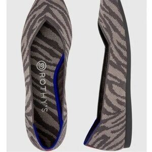 Rothy's Zebra Print Flats in Gray and Black
